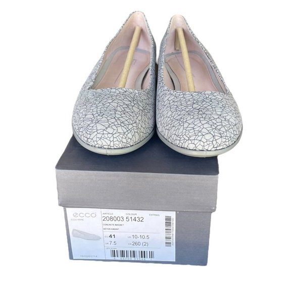 Ecco Anine Womens Ballet Flat Shoes Size 10 To 10.5 US 41 EU Silver Gray - Picture 7 of 9
